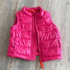 Primary Pink Puffer Vest for Baby